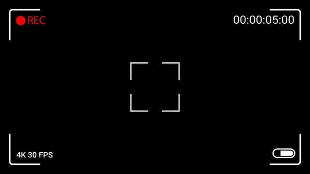 camera viewfinder screen digital display and camera data.Ideal for video production, editing software tutorials, and technology concepts.4k video