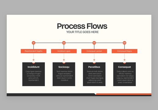 Process Flow Infographic Template in Modern Corporate Style for Business Presentations & Data Visualisation