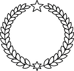 Festive circular christmas wreath garland with holly berries and pine needles