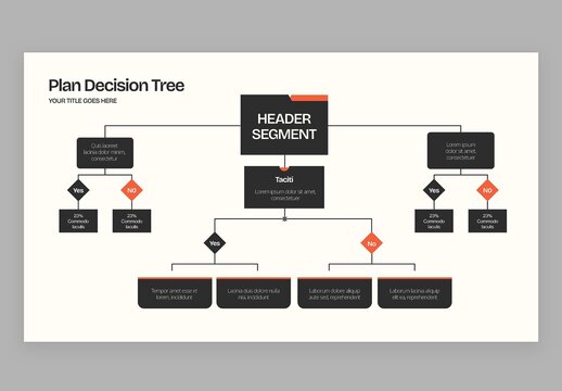 Decision Tree Infographic Template in Modern Corporate Style for Business Presentations & Data Visualisation