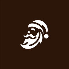 Stylized Santa Claus Vector Design on Dark Brown