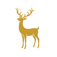 Obraz premium Golden deer figurine isolated on a white background 