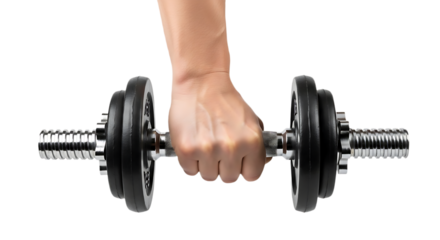 Strong Hand Gripping a Heavy Dumbbell for Fitness Training