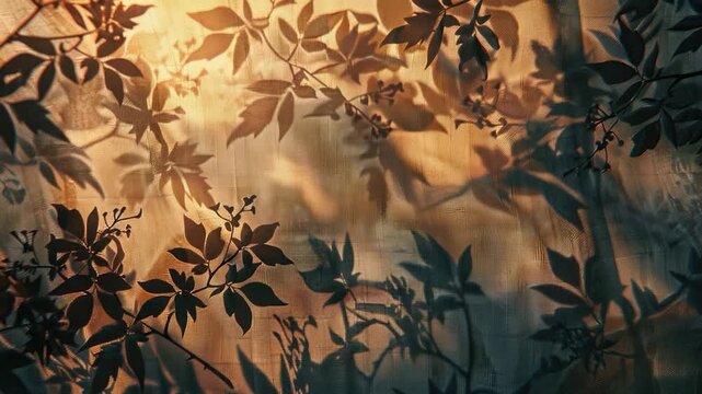 video A shadow of leaves on a wall with intricate patterns and details