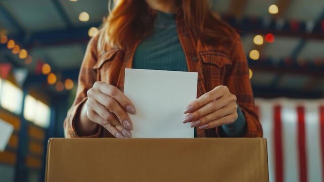 video A person holding a piece of paper with uncertain or important information