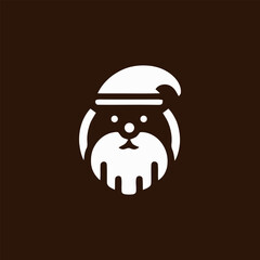 Minimalist Santa Claus Icon Vector Graphic for Festive