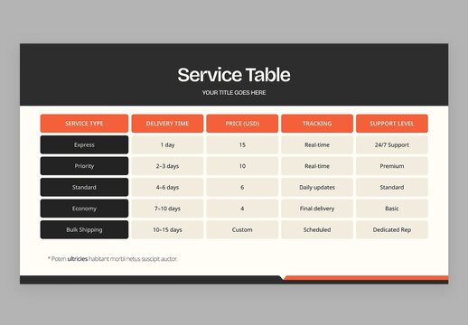 Tables Infographic Template in Modern Corporate Style for Business Presentations & Data Visualisation