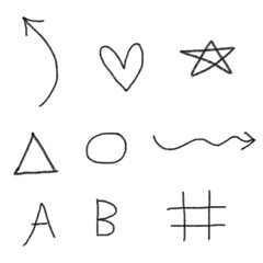 Hand drawn minimalist  doodle symbol illustration in pencil sketch art on Transparent Background 