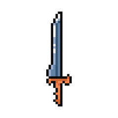 Pixel art sword weapon graphic design element