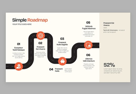 Roadmap Infographic Template in Modern Corporate Style for Business Presentations & Data Visualisation