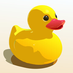 yellow rubber duck on white