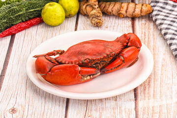 Hot fresh Boiled red crab