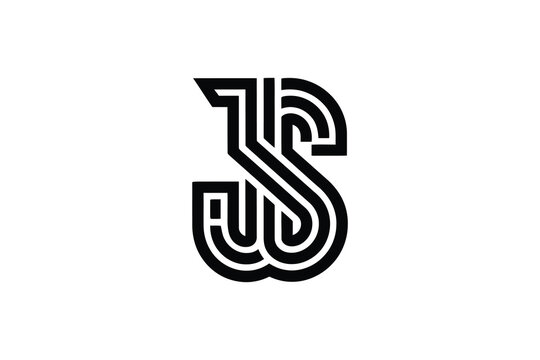 A monogram logo design featuring the letters j and s in a stylized format