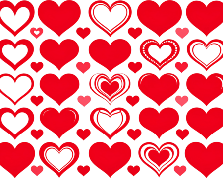  Red heart icons set vector 