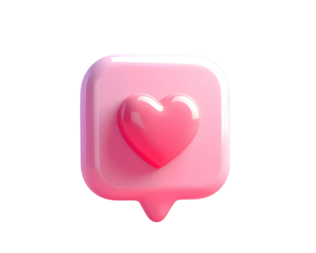 Social Network Love icon on Pink background