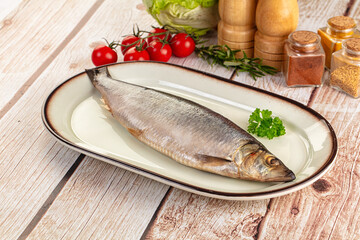 Raw whole salted herring fish