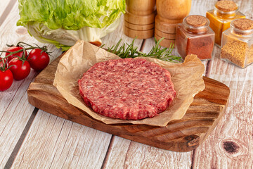 Raw beef cutlet for burger