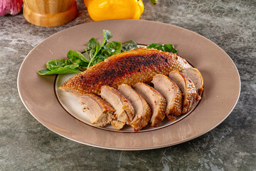 Roasted duck breast with slices