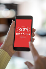 Discount concept on a smartphone