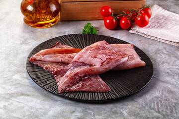 Raw fresh calamari for cooking