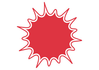 赤色の集中線・爆発をイメージした強調フレーム