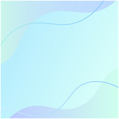 水色グラデーションのシンプルな流体シェイプ背景 正方形