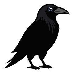 Obraz premium Raven Icon Vector – Generative AI Linocut Silhouette Design