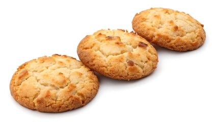 Round Cracker Isolated on White Background &ndash; 3D Illustration with Clipping Path