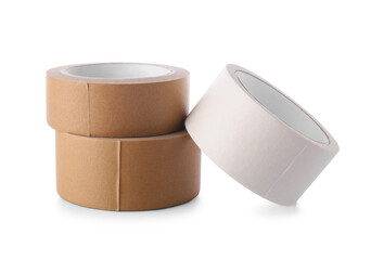 Rolls of masking tape on white background