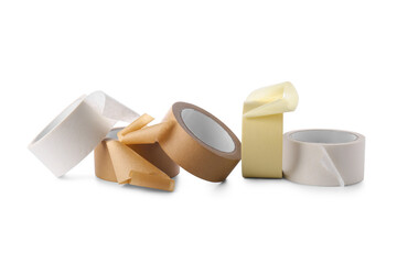 Rolls of masking tape on white background