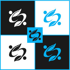 Elegant Abstract Symbol with Leaves A Nature-Inspired Design