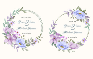 beautiful soft purple floral watercolor wreath