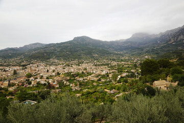 Obraz premium The panorama of Soller from Ses Tres Creus, Mallorca, Spain 