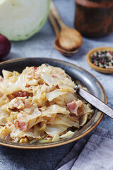 Southern Fried Cabbage, traditional dish in the South of the USA