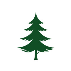 Obraz premium Simple evergreen tree illustration a flat vector design element isolated on transparent background