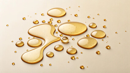 Golden Viscous Liquid Drops and Splatters on Surface