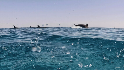 Fototapeta premium Dauphins, El Gouna, Egypte, Mer rouge