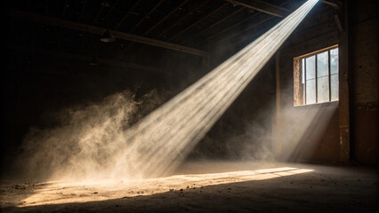 Dusty Warehouse Light Beam
