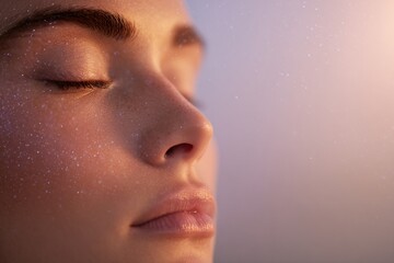 Mystical close-up of a person experiencing energy healing Generative AI