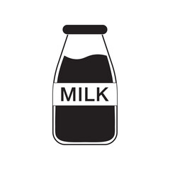 milk bottle flat icon vector