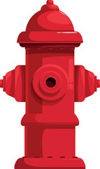 Red fire hydrant ready for use in extinguishing fires and protecting property
