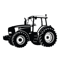 Obraz premium Black tractor illustration vehicle farm