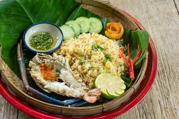 Thai style grilled river prawn fried rice
