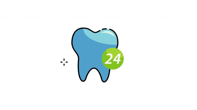 Animation 24 hours Dental care icon