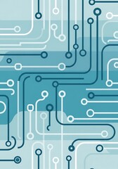 Abstract circuit design in shades of blue and white, modern background