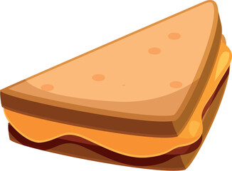 Toast bread with melted cheese showing delicious filling, representing a quick and tasty meal or snack