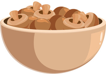 Beige bowl is brimming with freshly picked mushrooms, ready to be used in a delicious culinary creation