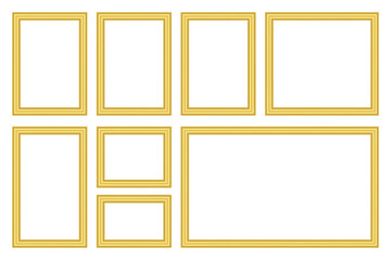 Multi Size Gold Frame Template for Photography  Mockup