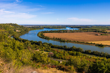 Panorama of the Garonne River and the Confluence with the Tarn Near Saint-Nicolas-de-la-Grave, Viewed from the Heights of Boudou