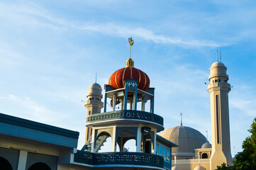 Masjid dome islam on blue sky, isra miraj namaz blue sky background mubaruk greeting islam ramadan element masjid aqsa hajj kaaba umrah eid arabian religion islamic arab muslim greeting miraj kaaba.
